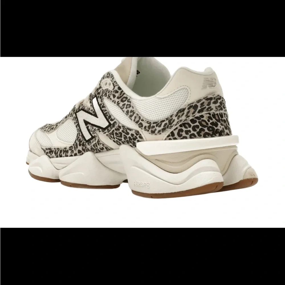 New Balance Women's Beige and Leopard Print Sneakers 9060 - Picture 5 of 9